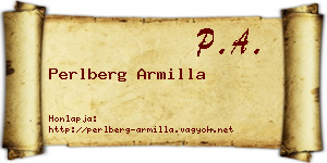 Perlberg Armilla névjegykártya